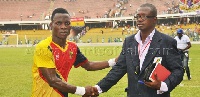 Samudeen Ibrahim was the man of the match in the Hearts Edubiase game