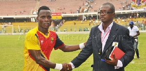 Samudeen Ibrahim was the man of the match in the Hearts Edubiase game