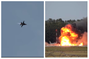 The aircraft which belonged to the 31st Tactical Air Base near Poznań crashed into flames