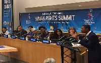 Lawyer Sosu speaking at the annual Human Rights Summit in New York