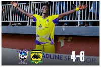 Salim Adams scored twice in Medeama's 4-0 win over Asante Kotoko