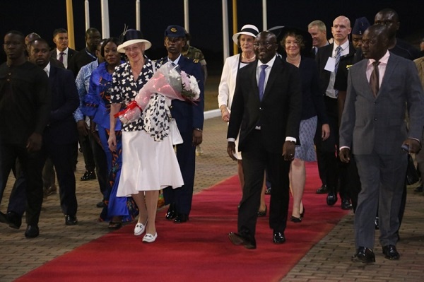 Queen Margarethe being escorted by Veep Bawumia