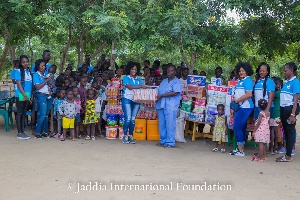 Officials from Jaddia International Foundation donating some items to the Royal Seed Orphanage home
