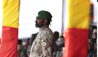 Mali's military leader Gen. Assimi Goita at the funeral of the fmr. defence minister,30 April 2026.