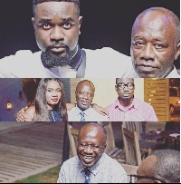 Sarkodie with his father and sister