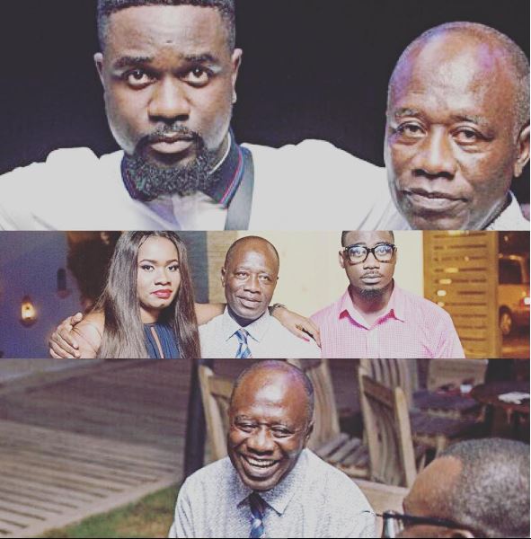 Sarkodie with his father and sister