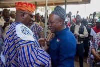 Tumu Kuoro Richard gives President Mahama the promised royal hat