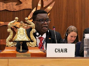 Dr. Kofi Mbiah, chairing the 104th Legal Committee Session of the IMO