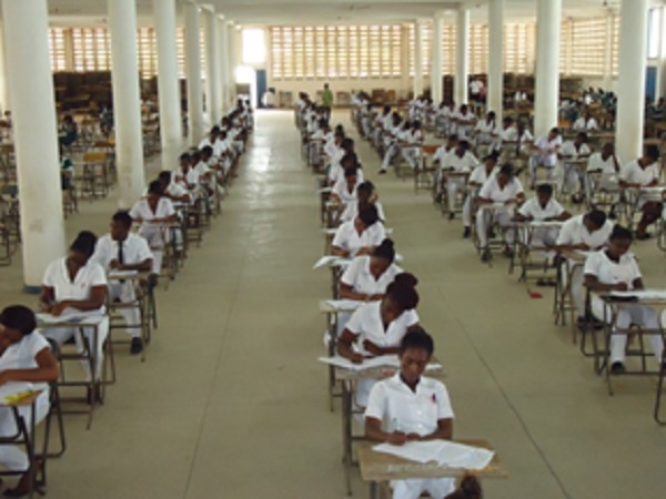 File photo: Nursing students sitting for an examination