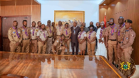 President John Dramani Mahama with members of the Ghana Scout Association (GSA)