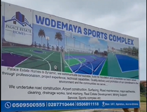 An architectural design of Wode Maya's sports complex