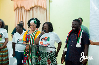 Prof. Jane Naana Opoku-Agyemang with other NDC party executives at camapaign rally