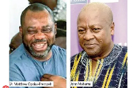 Running mate for NPP, Dr. Matthew Opoku Prempeh (M) and John, Former President, John Mahama