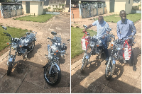 The motorbikes donated by the DCE