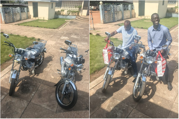 The motorbikes donated by the DCE