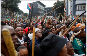 Anti-immigrant protesters march in Durban, South Africa, on June 30, 2026 Anti-immigrant protesters march in Durban, South Africa, on June 30, 2026