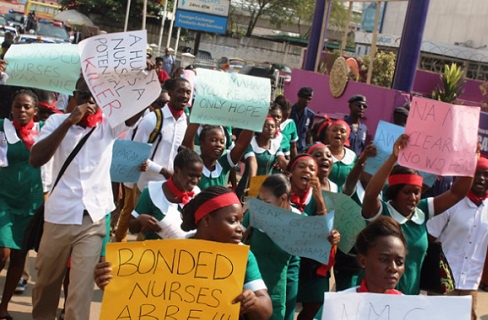 File photo: Nurses picketing