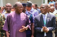 Otumfuo Osei Tutu II and Prof. Obiri-Danso during the tour yesterday