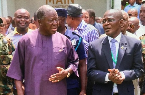 Otumfuo Osei Tutu II and Prof. Obiri-Danso during the tour yesterday