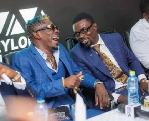 Shatta Wale with CEO of Zylofon Media, Nana Appiah Mensah