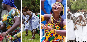 From L to R: People exhibiting the Bamaya, Borborbor, Adowa and Kple dance moves