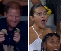 L-R Prince Harry, Duke of Sussex, Selina Gomez  and Tyga
