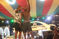 Samini and the fan on stage