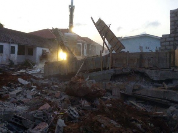 Cantonment collapsed building site