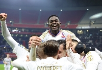 Ernest Nuamah celebrating a goal with teammates | File photo