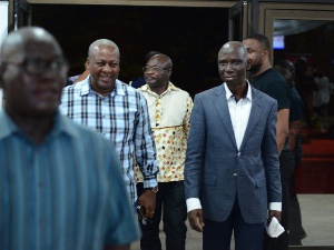 Ex Prez Mahama with Uncle Ebo Whyte and others at the festival of plays