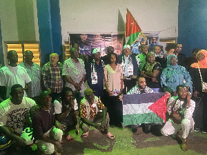 The protest was organised by the Palestine Solidarity Campaign and the Socialist Movement of Ghana