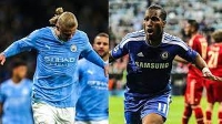 Didier Drogba and Erling Haaland