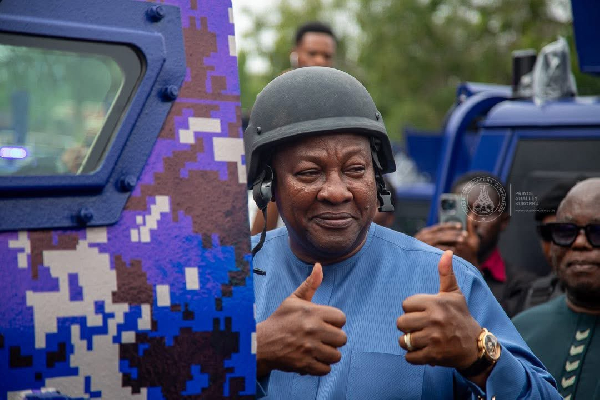 Watch the moment President Mahama drove the new Armored Cobra 4