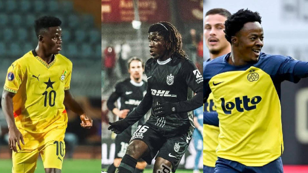 Aziz Issah (L), Caleb Yirenkyi (M) and Mohammed Fuseini (R) get their maiden Black Stars call up