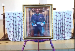 A picture of the late Squadron Leader Peter Baafemi Anala displayed