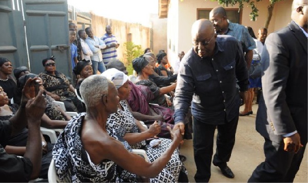 Nana Addo in a handshake with the late Samuel Nuamah's father