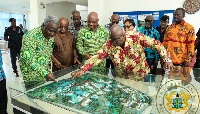 President Akufo-Addo with others after the sod cutting ceremony