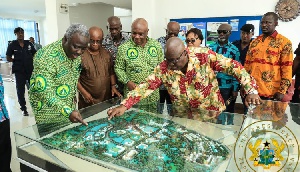 President Akufo-Addo with others after the sod cutting ceremony