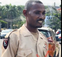 Nketiah, is a security guard at labone