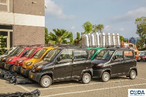 The Bajaj Qute vehicles outdoored by the Coastal Development Authority