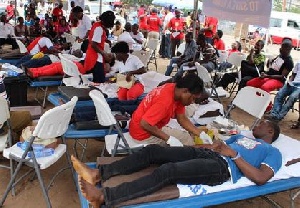 People participating in a blood donation exercise
