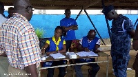 Some security officials at the polling centre
