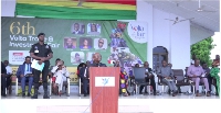 Volta Regional Minister, Dr. Archibald Letsa speaking during 6th Volta Trade and Investment Fair