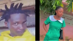 Gifty Okyere (right) died in the room of her boyfriend Edmond Ayomah