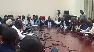 Minority caucus addressing a news conference at Parliament House