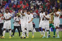 Black Stars applaud fans after the loss to Portugal