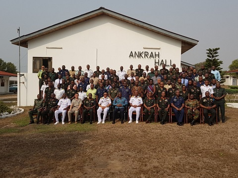 Hassan Tampuli in a group photo with officers of the Ghana Armed Forces at the event