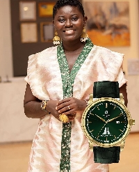 The watch was presented to Afua Asantewaa by the the founder and CEO, Patrick Amofah