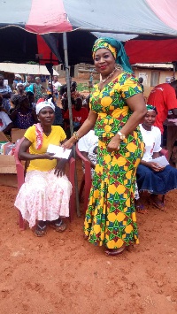 Queenstar Pokuah Sawyerr gave out the loans to the women herself