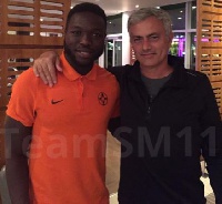Muniru Sulley (left) with Manchester United manager Jose Mourinho.